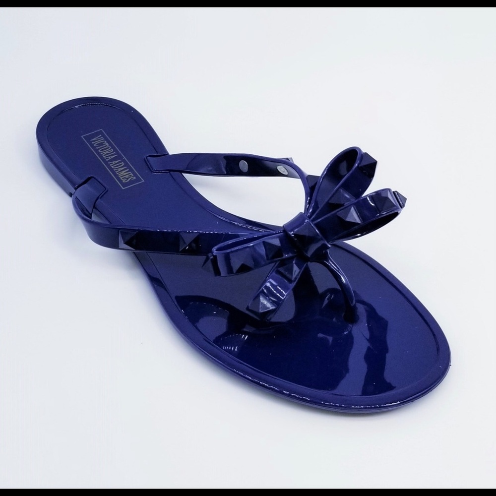 Navy Blue Jelly Flip Flops